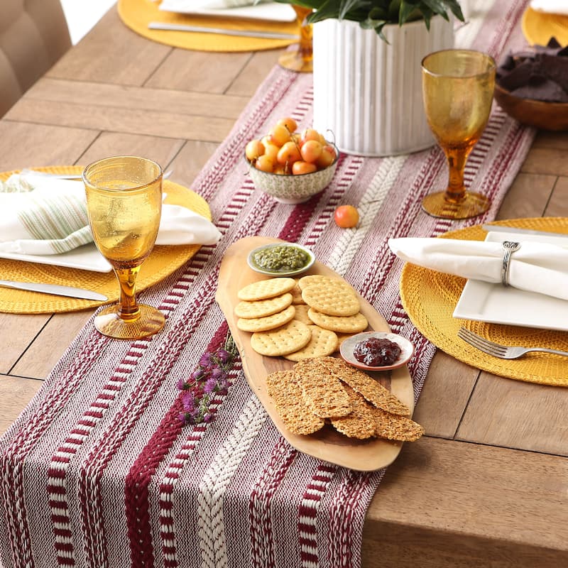 DII Black Braided Stripe Table Runner