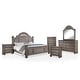 preview thumbnail 2 of 22, Furniture of America Vame Traditional Grey Wood 6-Piece Poster Bedroom Set