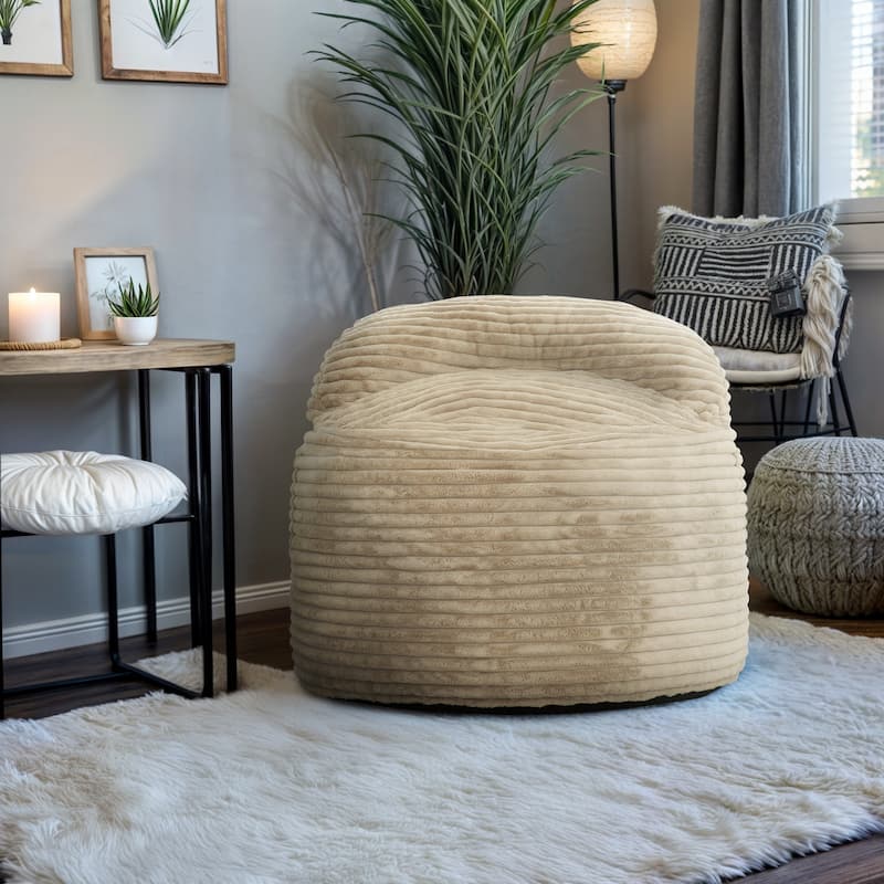Sealy® Teddy Faux Mink Corduroy 2-in-1 Foam Bean Bag Chair