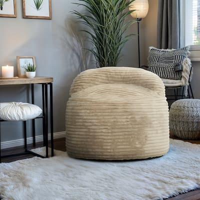 Sealy® Teddy Faux Mink Corduroy 2-in-1 Foam Bean Bag Chair