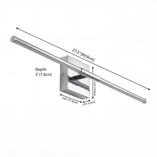 dimension image slide 9 of 34, JONATHAN Y 28" Dimmable Integrated LED Metal Wall Sconce