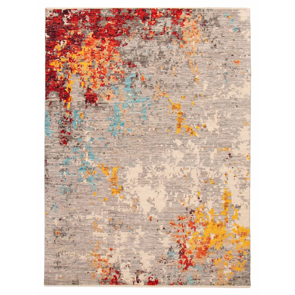 ECARPETGALLERY Hand-knotted Mystique Grey Wool Rug - 9' x 12' 2"