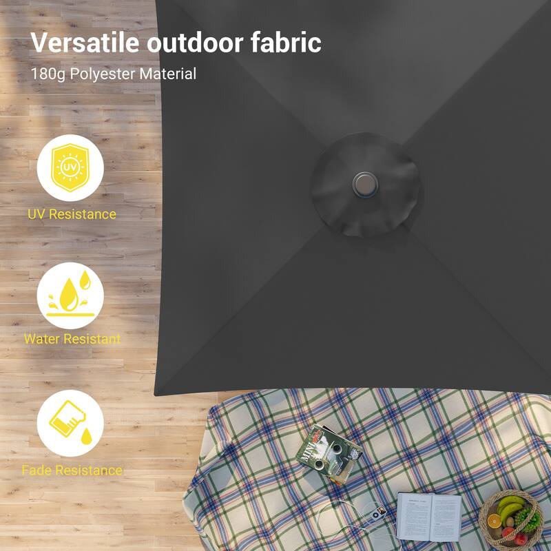 BONOSUKI 6.5x6.5Ft Patio Market Umbrella Weather-Resistant Frame