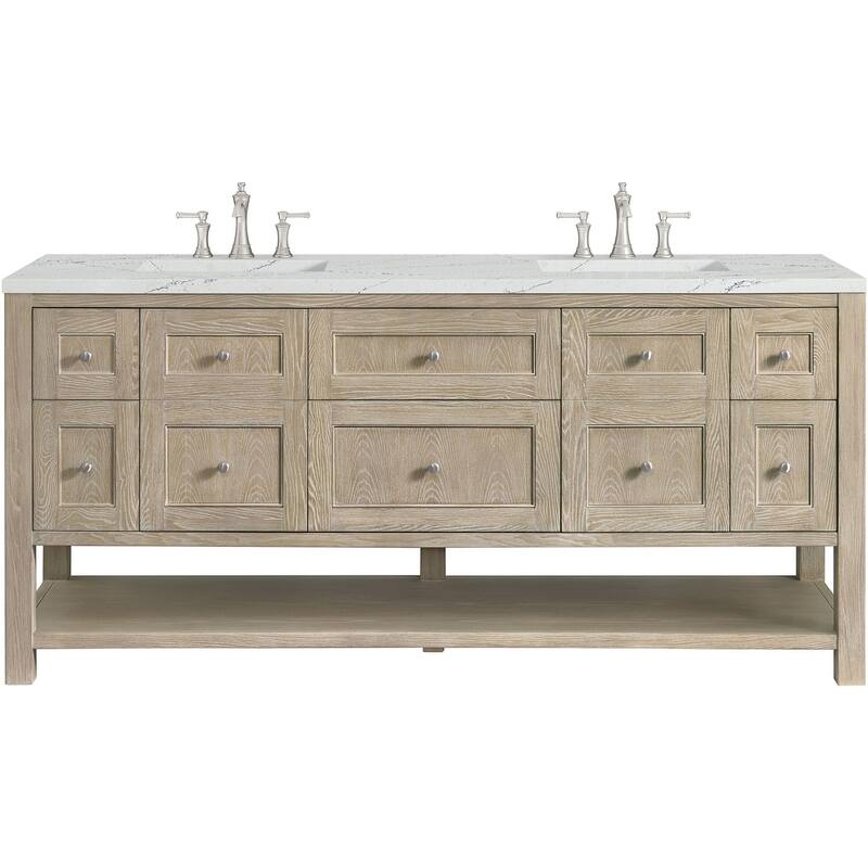 James Martin Vanities 330-V72-FENC Breckenridge 72" Free Standing - Whitewashed Oak