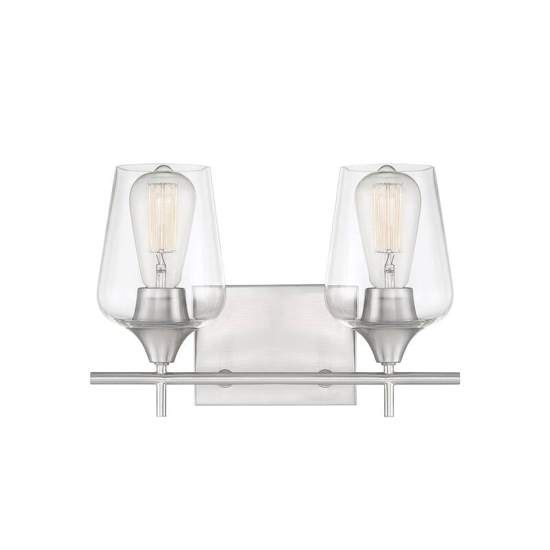 Savoy House Octave 2 Light 14" Wide Bathroom Vanity Light - Satin Nickel