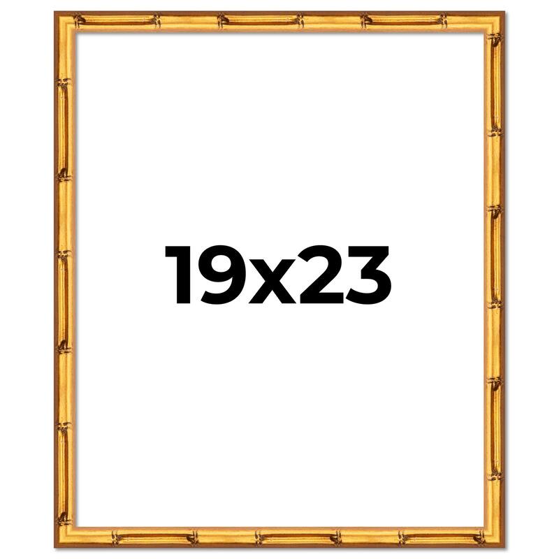 19x23 Frame Gold Bamboo Picture Frame Modern Photo Frame Includes UV Acrylic Shatter Guard Front Acid Free Foam Backing Board