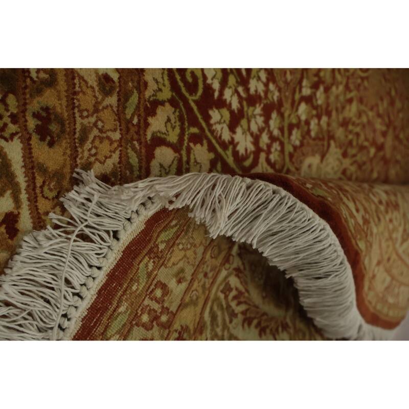 Hand Knotted Oriental 100% Wool Carpet Traditional Floral Oranges & Rust Ziegler Area Rug - 6' 0'' X 6' 1''