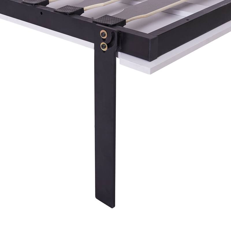 Twin Size Murphy Bed with Sofa and Shelves, White