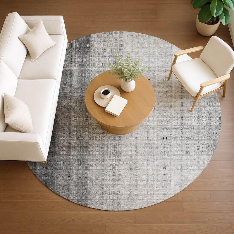 Machine Washable Indoor/ Outdoor Contemporary Ombre Chantille Rug