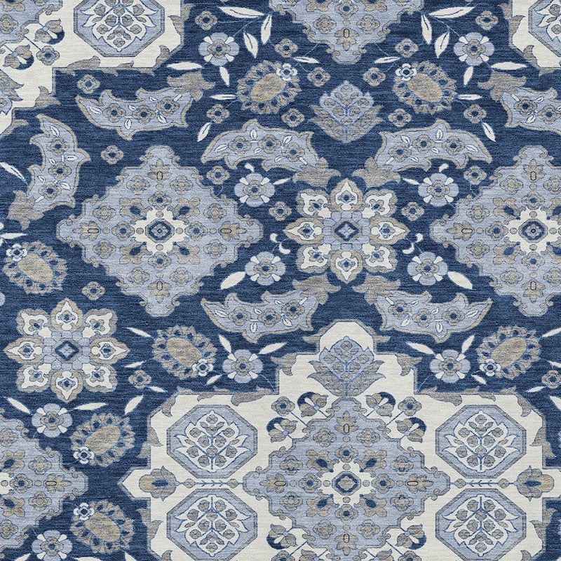HomeRoots Medallion Traditional Rectangle Outdoor Rug