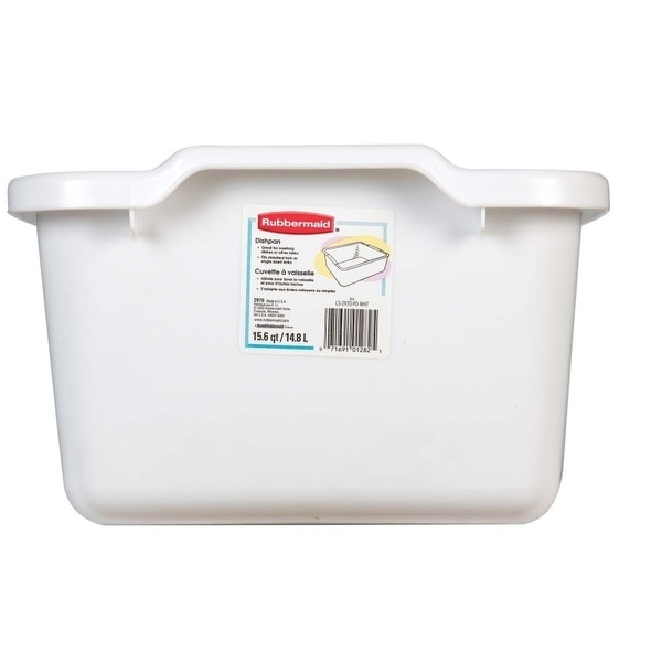 Rubbermaid 2970-AR WHT White Dishpan, 15.6 Quart
