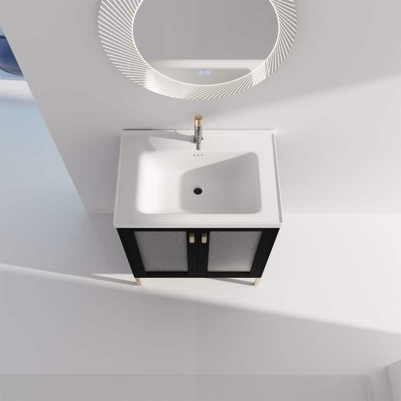 28" Freestanding Bathroom Vanity With Ceramic Sink