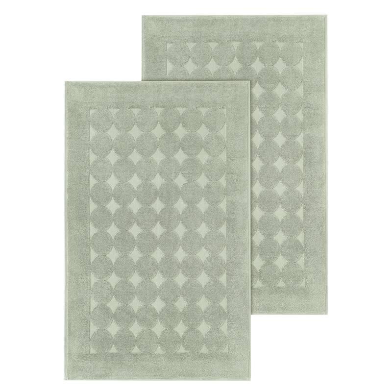 Authentic Hotel and Spa Turkish Cotton Bath Mat (Set of 2) - Green