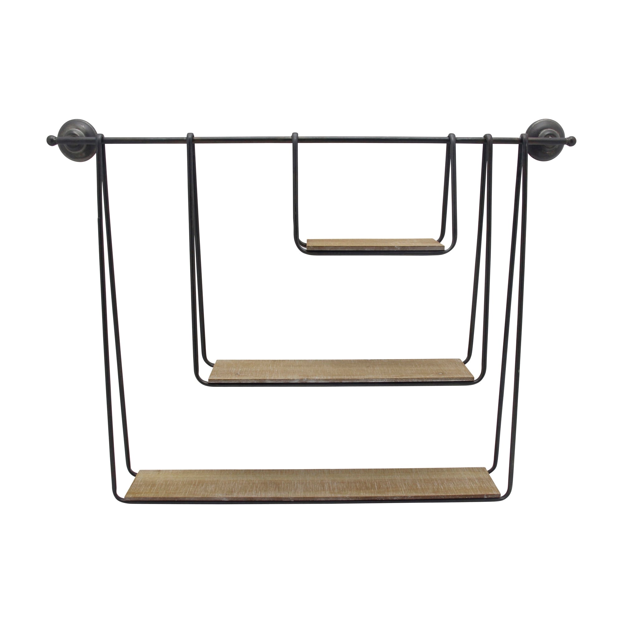 Metal Wood 3-Tier Hanging Wall Shelf - 29"