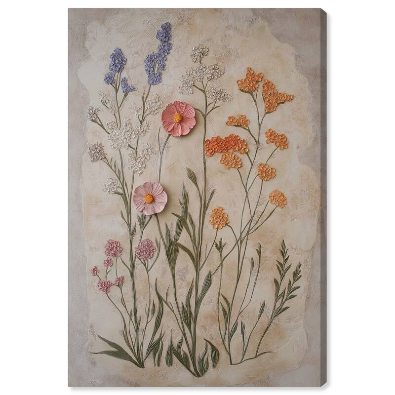 Sculpted Flora Frieze I Canvas by Art Remedy, Gallery Wrapped - 30" x 45"