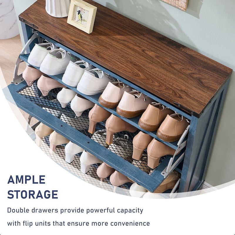 Farmhouse Shoe Cabinet, Wooden Shoe Storage Cabinet, Shoe Organizer