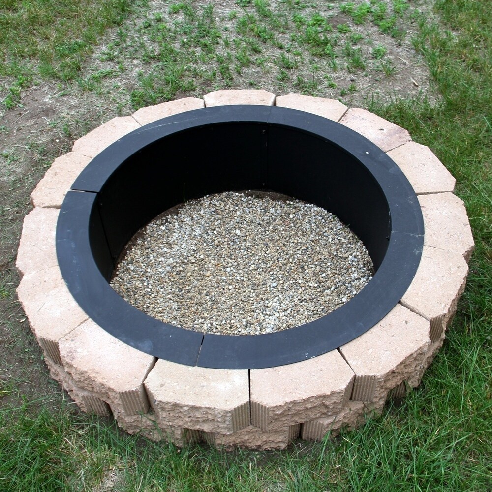 Shop Sunnydaze Fire Ring Durable Black Steel Diy Backyard Fire Pit
