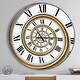 preview thumbnail 1 of 8, Designart 'Time Spiral in Antique Style' Oversized Contemporary Wall CLock