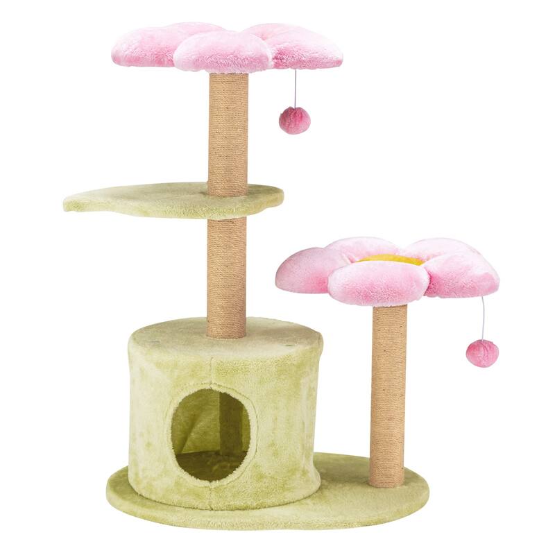 EROMMY Cat Tree – Multi-Level Cat Tower with Sisal Scratching Posts & Swing Ball, Modern Cat Furniture for Indoor Cats