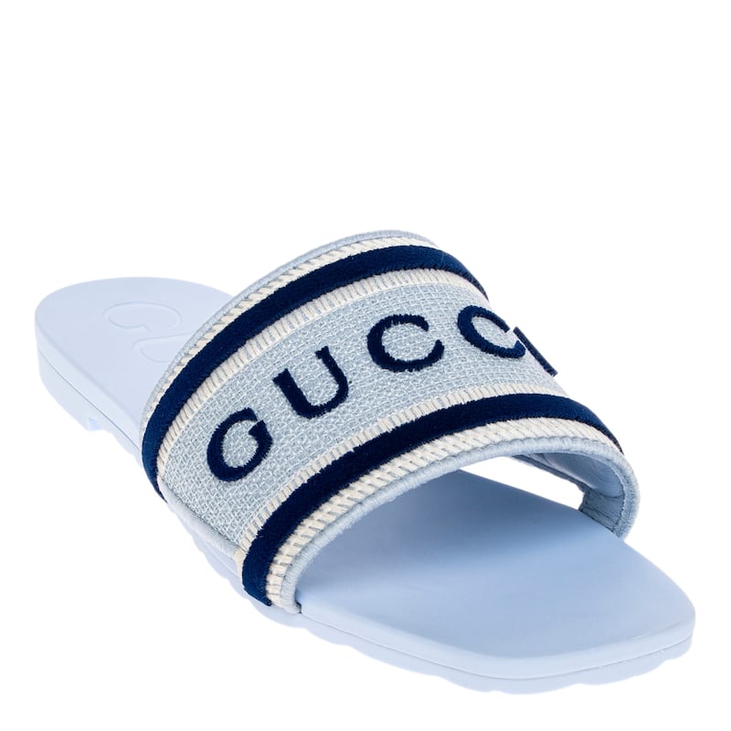Gucci Striped Knit Jacquard Sandals - 38 EU