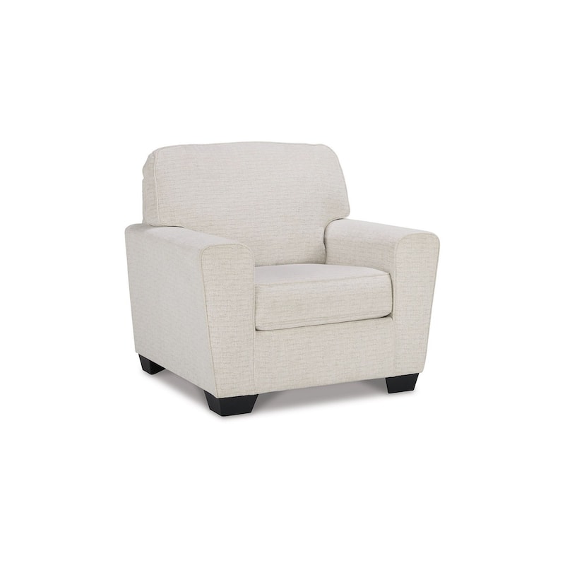Caten 39 Inch Armchair, Transitional Polyester Upholstery, Snowy White