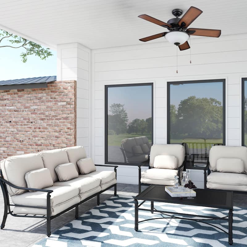 42" Prominence Home Viretta Wet Rated Indoor/Outdoor Ceiling Fan, Matte Black - 42