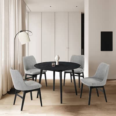 Arcadia and Azalea 42" Round Wood 5 Piece Dining Set