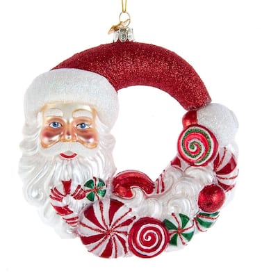 Kurt Adler 7-Inch Bellisimo Santa Candy Wreath Ornament - N/A