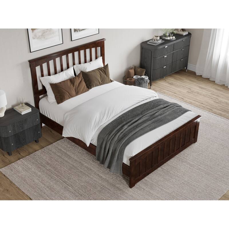 Becket Solid Wood Low Profile Platform Bed with Matching Footboard