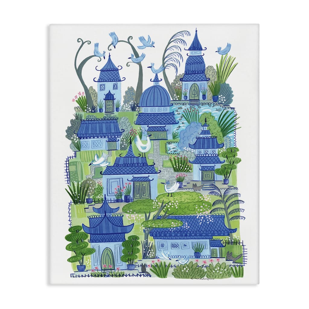 Stupell Charming Village Buildings Canvas Wall Art Design By Kay Widdowson