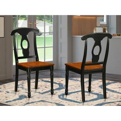 Antique Style Dining Chair - Buttermilk & Cherry Finish, Wooden Seat