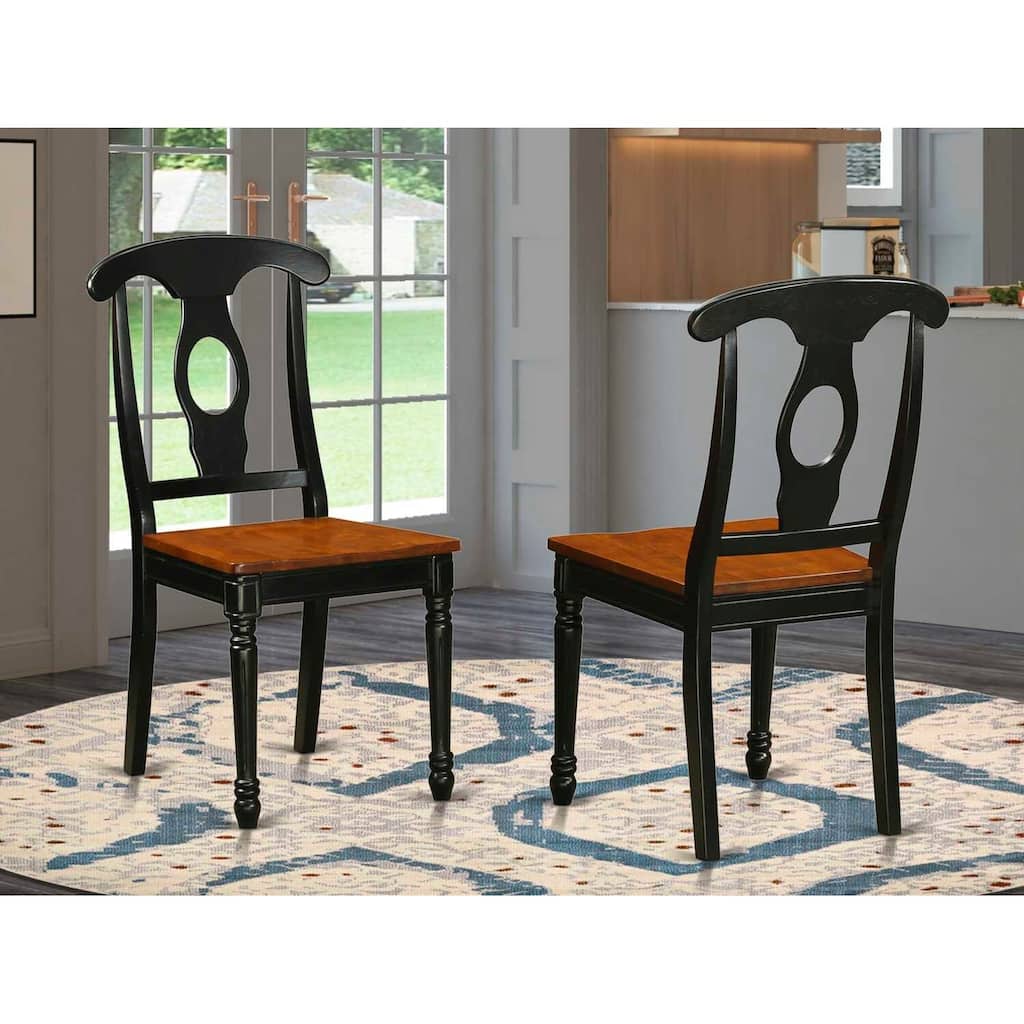 Antique Style Dining Chair - Buttermilk & Cherry Finish, Wooden Seat
