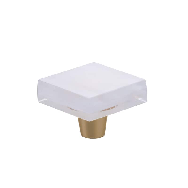 Schaub and Company 211066-TW Fused Glass 1-1/2" Flat Square Artisan - Gold