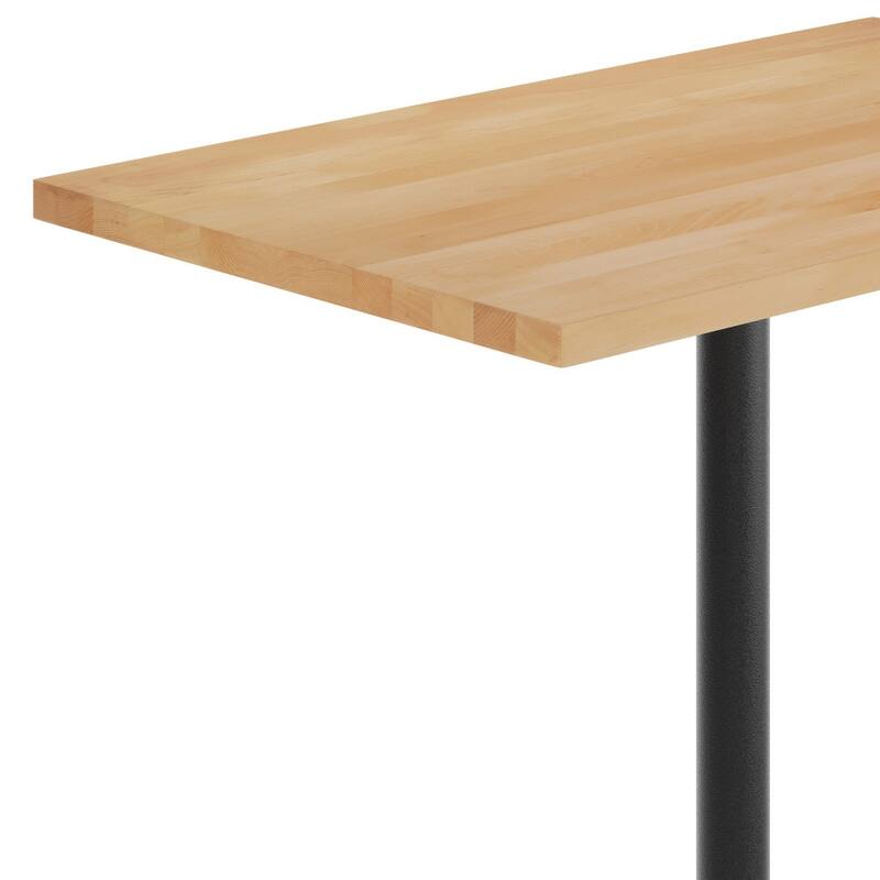 Rectangular Solid Wood Commercial Tabletop with 23.5" x 29.5" Bar Height X-Base - 30"W x 48"D x 42"H