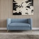 preview thumbnail 39 of 57, Clayfell Weiss Velvet Square Arm Chair/ Loveseat/ Sofa Loveseat - Blue