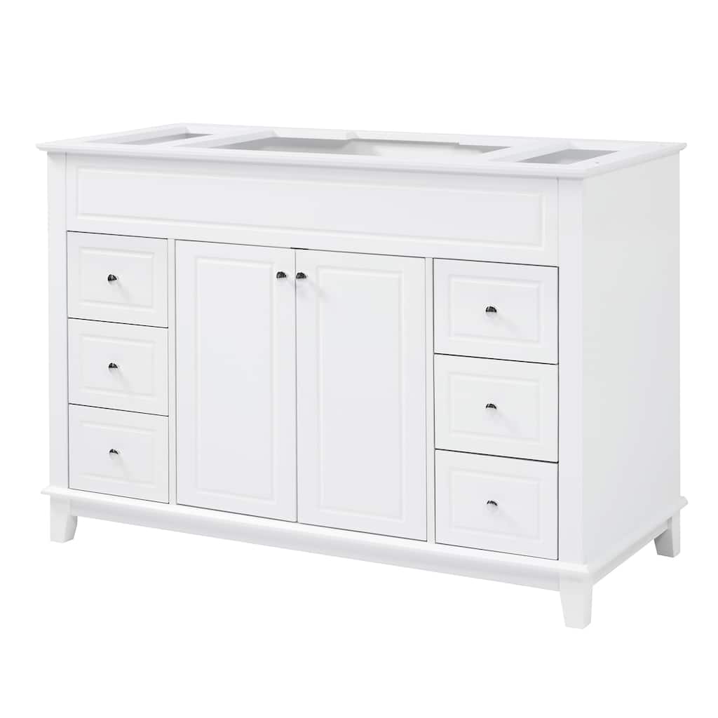 Christopher Knight Home - Classic 46" Bathroom Vanity Cabinet Only with Soft-Close Drawers & Pine Legs.