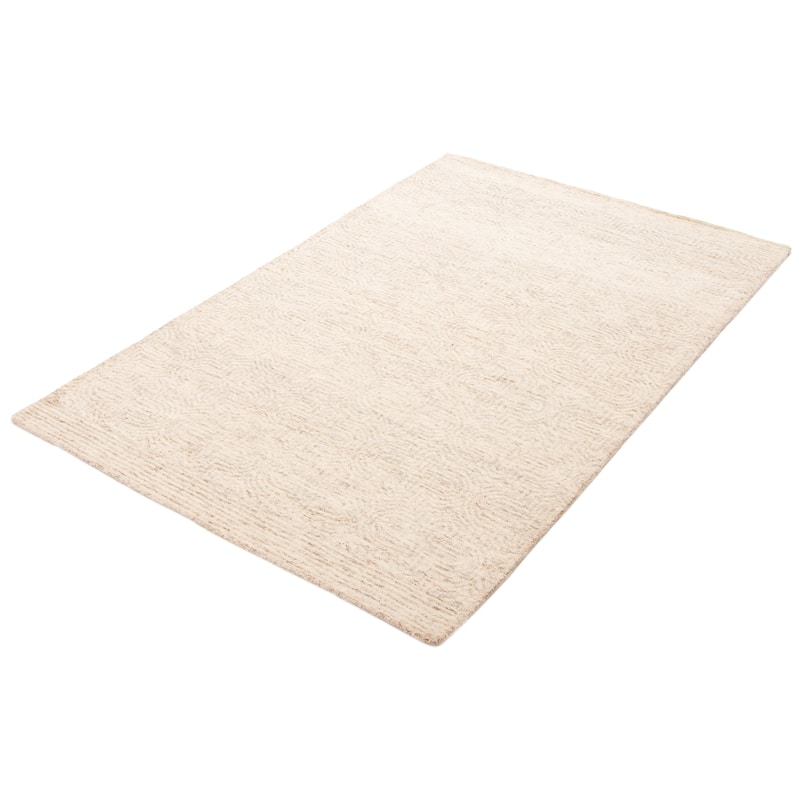 ECARPETGALLERY Hand Tufted Timeless Cream Wool Rug - 5'3 x 7'8