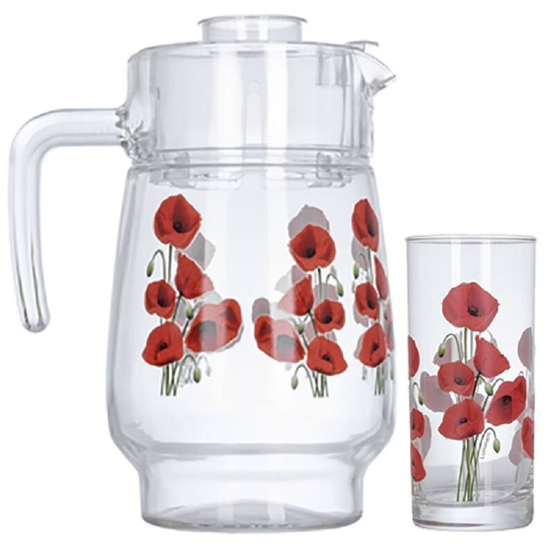 Luminarc Hypnosis Poppy Glass Dinnerware Set of 46 for 6