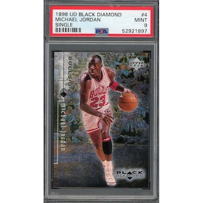 Michael Jordan 1998 Upper Deck Black Diamond Basketball Card #4 Graded PSA 9 MINT - 8'6" x 11'6"