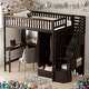 preview thumbnail 38 of 52, Modern Twin Size Loft Bed With Bookshelf,Drawers,Desk And Wardrobe,Solid Construction