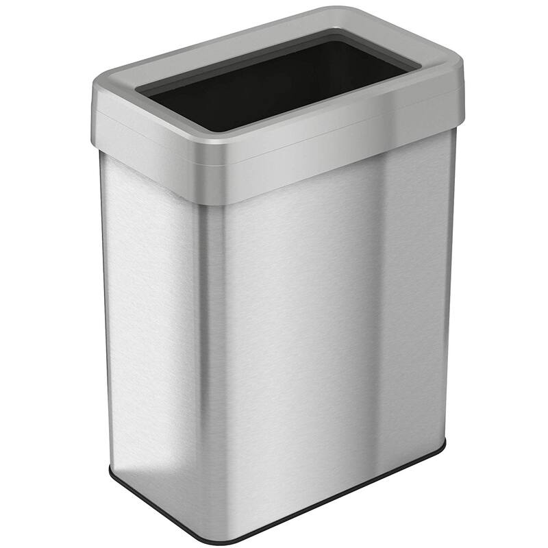 iTouchless 18 Gal Stainless Steel Rectangular Open Top Trash Can