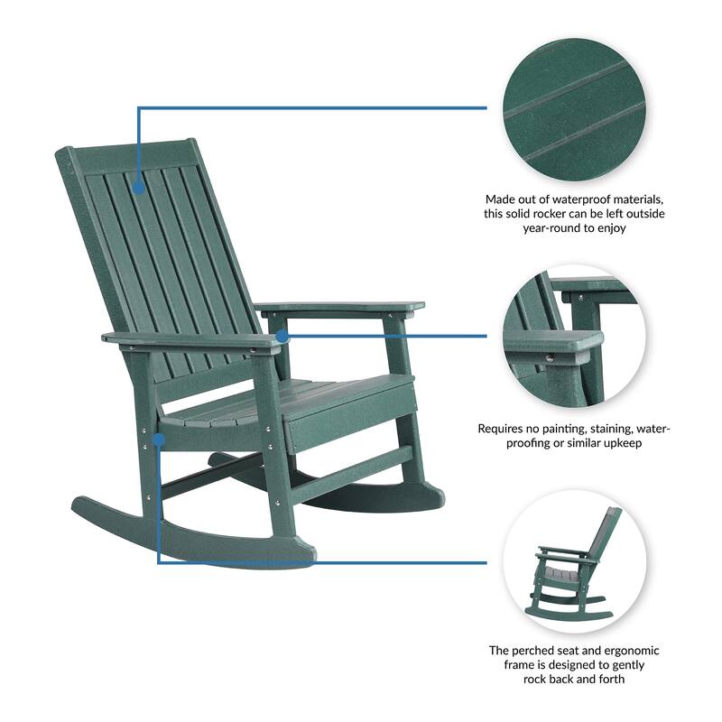 Island Retreat Ez-Care Tek-Wood Adirondack Rocker Chair