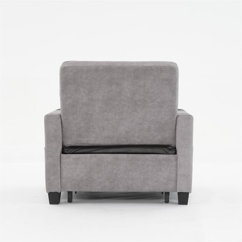 3-in-1 Pull Out Convertible Sleeper Chair w/ USB Ports,Wear Resistant