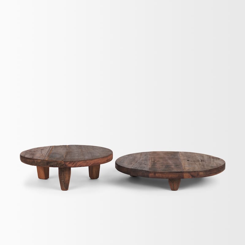 Iza Medium Brown Wooden Riser (Set of 2) - 11.8L x 11.8W x 2.3H