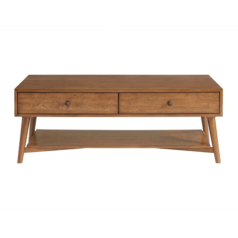 Mid-Century Modern 2-Drawer 48" Cinnamon Coffee Table