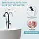 preview thumbnail 19 of 20, Vanityfair Floor Mount Freestanding Bathtub Faucet Tub Filler with Hand Shower