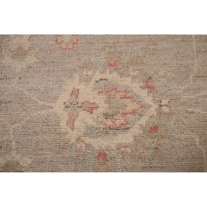 Hand Knotted Oriental 100% Wool Carpet Transitional All-Over Beige & Ivories Oushak Area Rug - 10' 2'' X 8' 2''