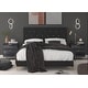 preview thumbnail 7 of 9, Sana Upholstered Panel Bed with 2 Nightstands Black / Grey - Full - 3 Piece