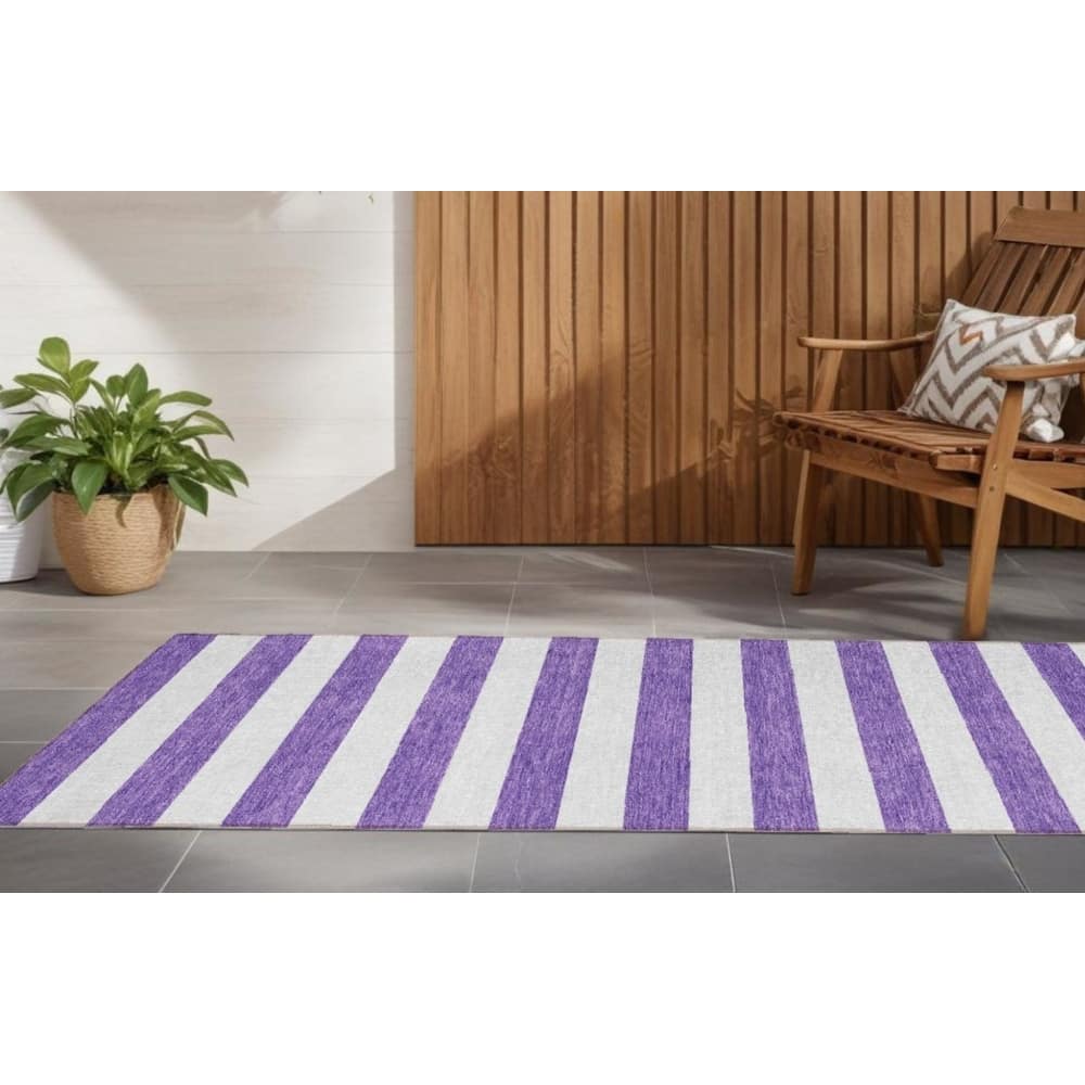 Alnari Stripe Weather Resistant Classic Meets Modern Outdoor Rug