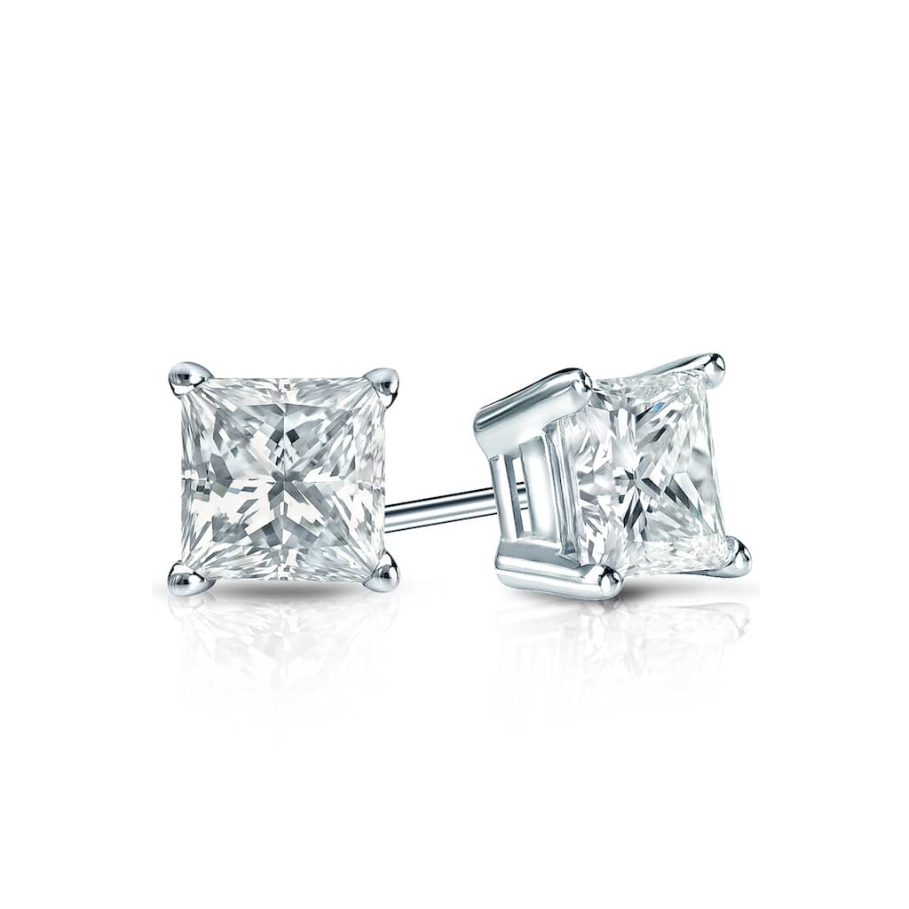 Vault Classic 0.50ct TW Natural Princess Diamond 4-Prong Studs Guardian-Back (I VS2)